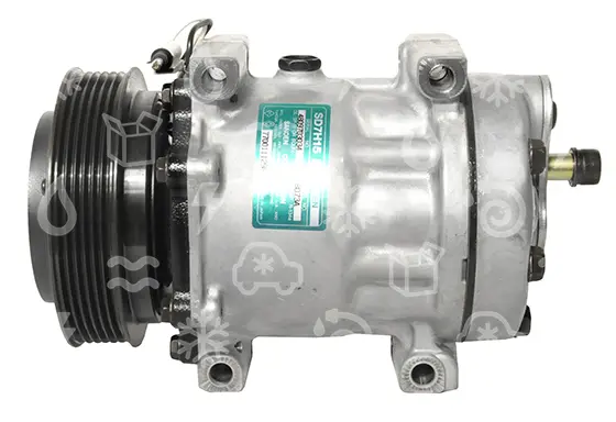 kompresor SANDEN 7H15, řemenice 125 mm - PV6, 12V, OEM 7700406440